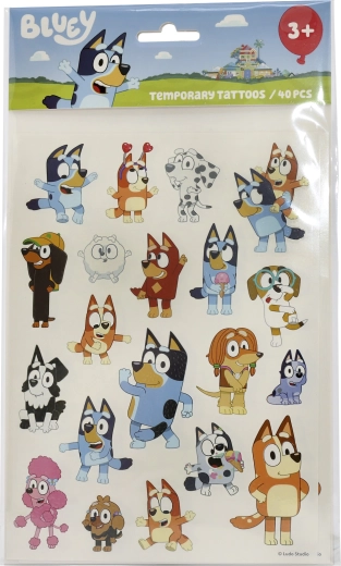 Bluey lemosható gyerek tetoválások – 40 darabos szett