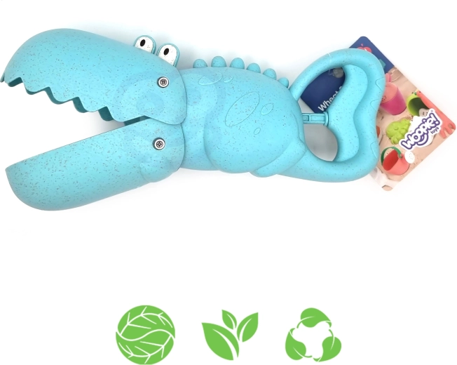 woopie green krokodil lapát és gyűjtő homokhoz és vízhez, kék, biológiailag lebomló anyagból