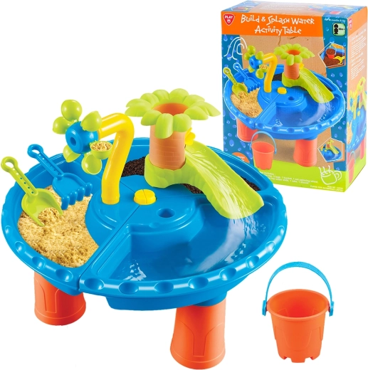 PlayGo aktivitás játékasztal építéssel és vízspricceléssel (15 db)