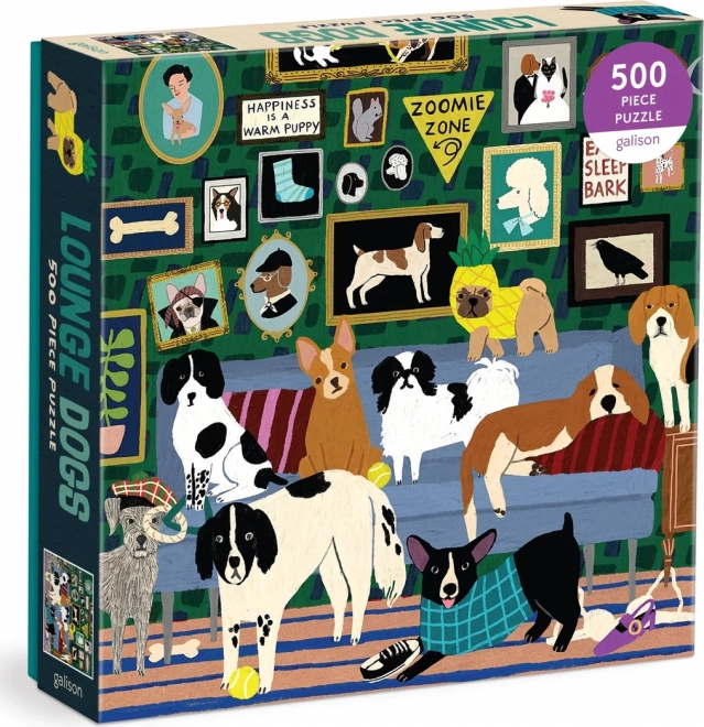 Négyzet alakú puzzle Kutyák a szalonban, 500 darab