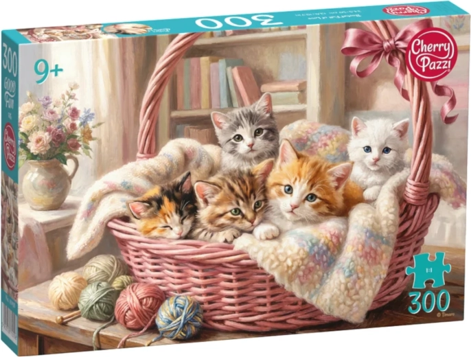 Cherry Pazzi Puzzle kiscicák kosárban, 300 darabos