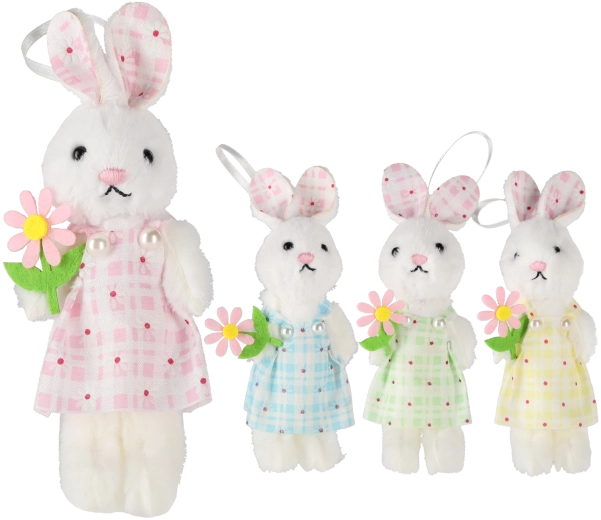 Húsvéti függő dekoráció nyuszi virággal