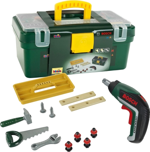 KLEIN szerszámos koffert BOSCH Ixolino II fúrógéppel kis barkácsolóknak