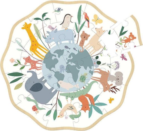 Kerek puzzle Az állatok világa