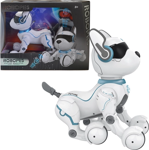 Interaktív robotkutya hangvezérléssel és távirányítóval