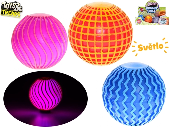 Toys&Trends világító pattogó labda disco 6 cm