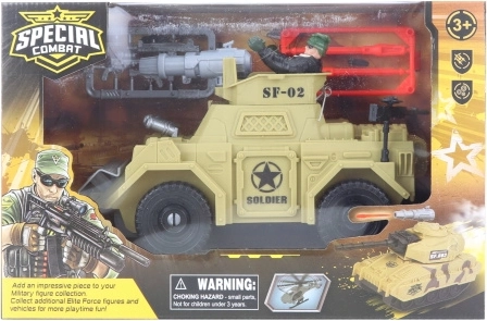 Katonai páncélozott dzsip figurával és kiegészítőkkel