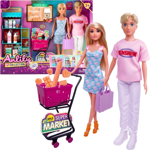 Babakészlet szupermarketbe bevásárlókocsival