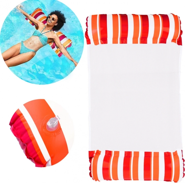 Szivárványos felfújható vízi hintaháló matrac medencéhez és strandhoz