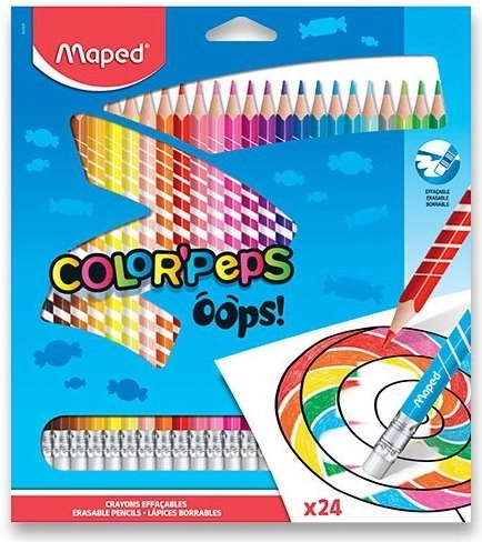 Maped színes ceruzák Color'Peps Oops radírral, 24 db
