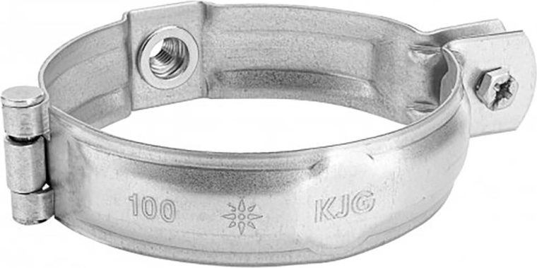 100 mm-es esővízcső-bilincs tüske nélkül, M10 menettel, horganyzott