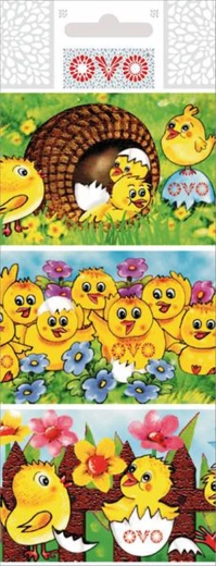 Ovo zsugorfóliás tojásköpenyek csibékkel, 9 db-os készlet