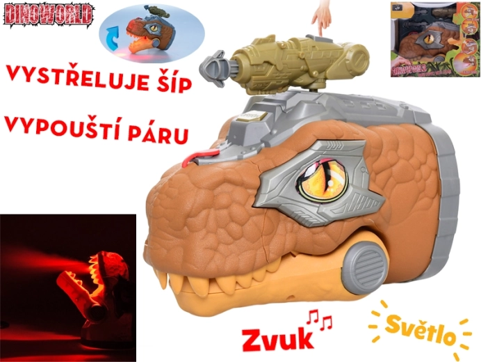 Dinoworld interaktív dinoszaurusz fej 17 cm hangokkal és gőzzel