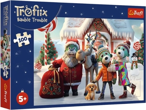 Trefl puzzle 100 darab: Mikulás és a rénszarvas mentőakcióban