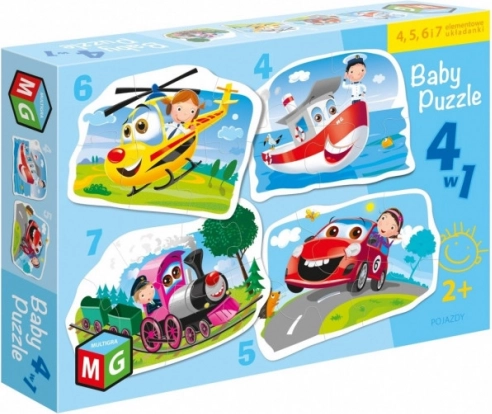 Puzzle Közlekedési Eszközök 4 az 1-ben