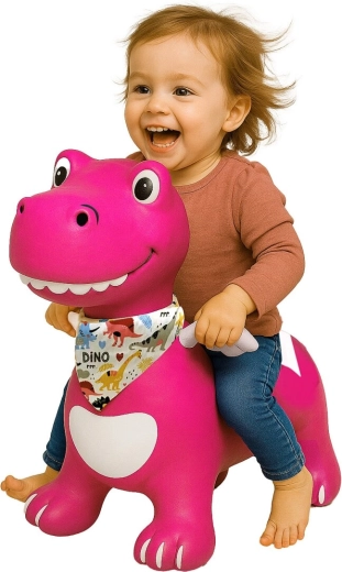 HoppyDoo ugráló dinoszaurusz szárnyakkal és pumpával, rózsaszín