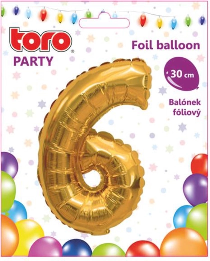 Fólia lufiszám 6, 30 cm, arany TORO