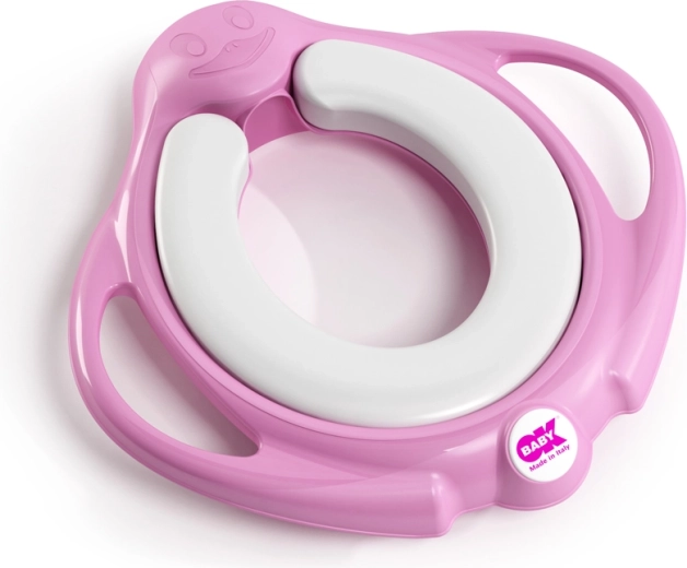 Okbaby pinguo soft puha csúszásgátló WC-szűkítő fogantyúkkal, rózsaszín – 1 db