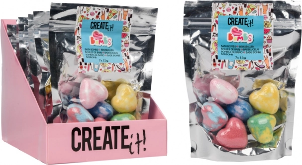 Pezsgő fürdőbombák szívecske alakban, 7 db