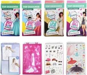 ToiToys divattervező vázlatfüzet matricákkal, assort - 1 darab