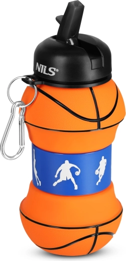 NILS Camp összecsukható szilikon palack – kosárlabda 550 ml