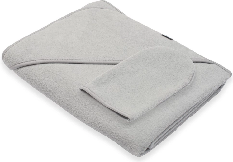 NEW BABY Basic kapucnis frottír gyerek törölköző 100 × 100 cm, szürke
