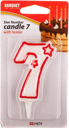Szülinapi gyertya 7-es szám MY PARTY 7 × 4,5 cm