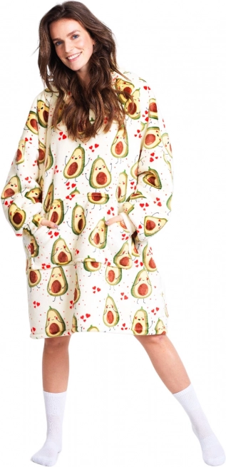 Cozy Noxxiez meleg televíziós kapucnis pulóvertakaró – Avokádó