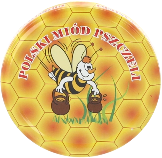 Mézesüveg fedél 82 mm, 6 füles, méh motívum