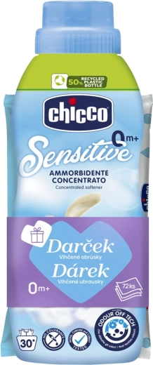 Chicco Baby Sensitive öblítő Édes púder 750 ml + nedves törlőkendő 72 db ajándék