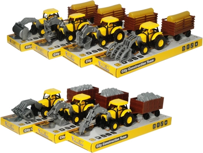 Traktor utánfutóval – építőgép gyerekeknek