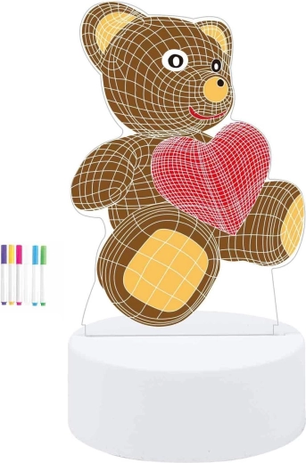 Rajzolható medvelámpa 19 cm