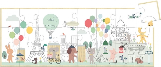 Vilac panorámás fa kirakó Párizs – Sarah Betz, 24 darab