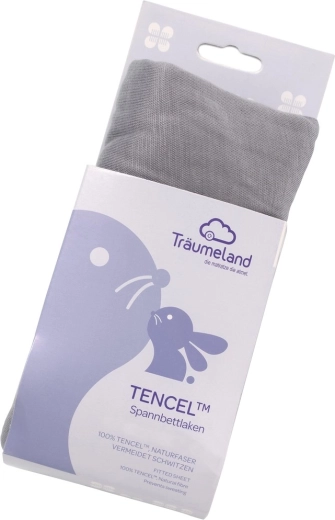 Träumeland Tencel gumis lepedő 40 × 90 cm sötétszürke