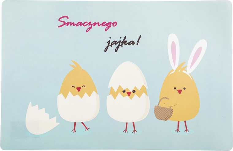 Húsvéti PVC tányéralátét 28 × 43 cm – „Smacznego jajka”
