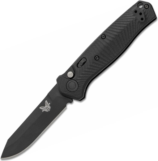 Benchmade Mediator automata taktikai zsebkés (összecsukható), teljesen fekete, 8,4 cm, G10