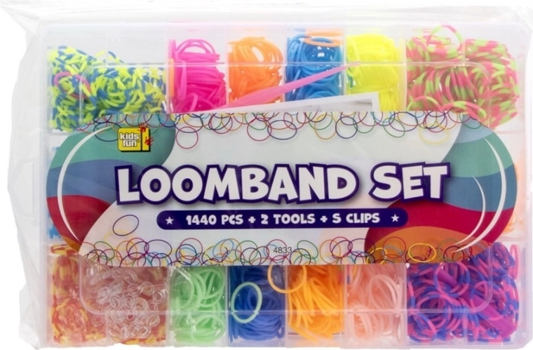 Loom gumikarika karkötőfonó készlet 1440 db-os, műanyag bőröndben