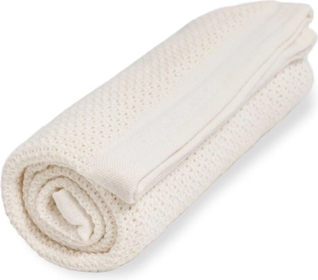Vinter & Bloom takaró organikus pamutból Soft Grid Pearl White