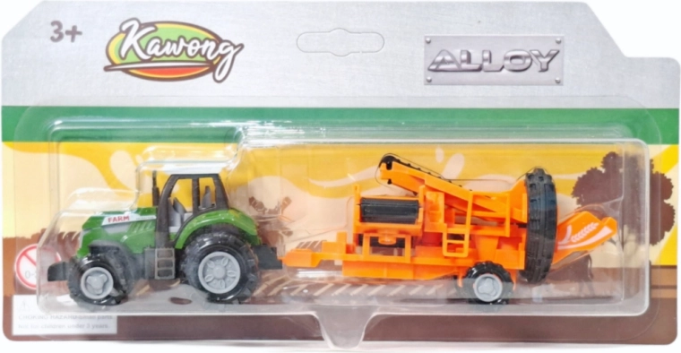 Traktor pótkocsis mezőgazdasági munkagéppel