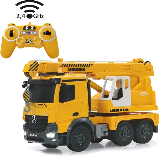 Jamara távirányítós nehézterhelésű autódaru Mercedes-Benz Arocs Liebherr 1:20 2,4 GHz