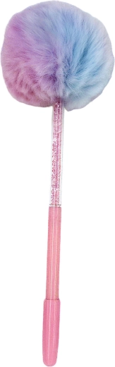 Golyóstoll díszítő pomponnal 17 cm – 1 db