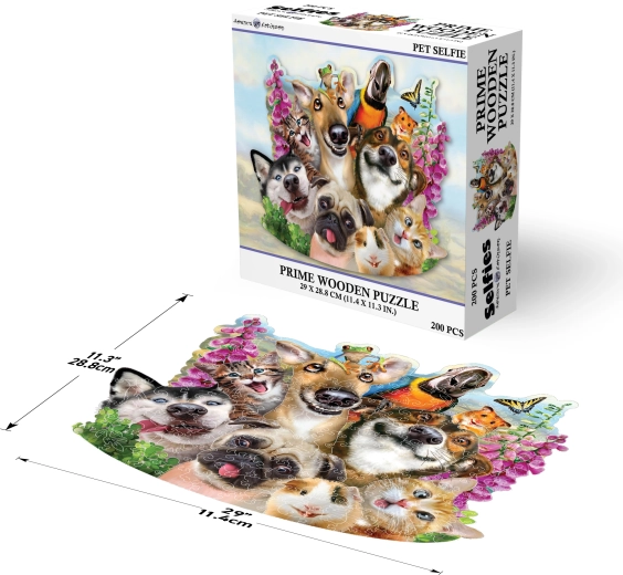 Fa puzzle Állatos szelfi 200 darab PRIME 3D