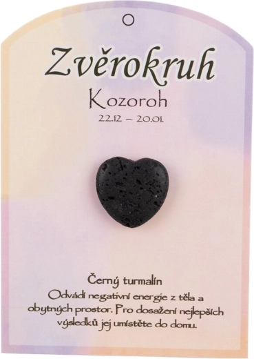 Fekete turmalin (skoril) – csiszolt szív, talizmán a Bak csillagjegynek