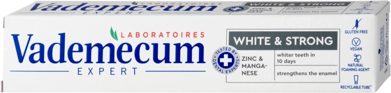 Vademecum Expert White & Strong fehérítő fogkrém 75 ml