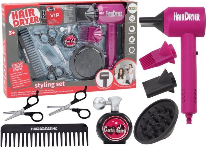 Fodrászkészlet Fodrészszárító 10 elemből