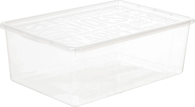Fedeles cipőtartó doboz, 9,5 l, átlátszó