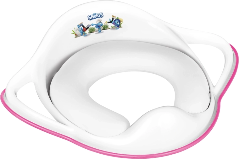Maltex puha WC-szűkítő fogantyús SMURFOK, rózsaszín