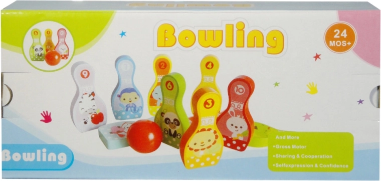 Fából készült bowling készlet gyerekeknek