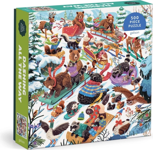 Galison Teljes gőzzel előre négyzet alakú puzzle, 500 darabos
