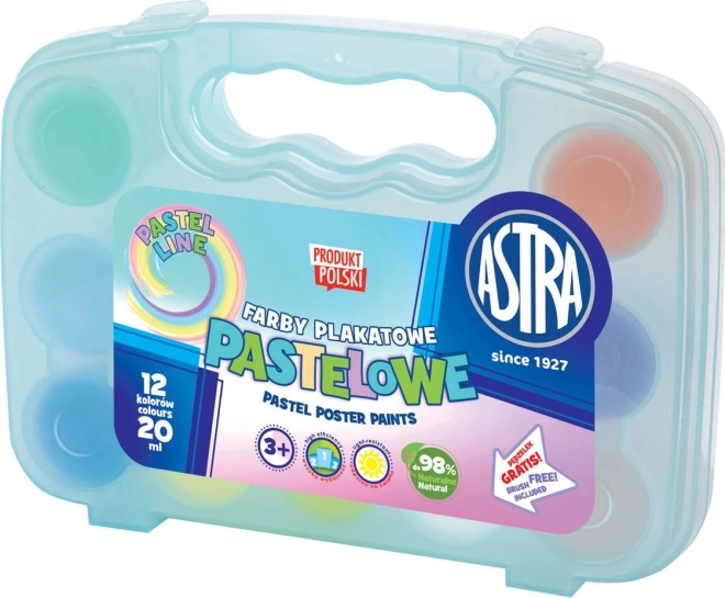 ASTRA pasztell temperafestékek 12×20 ml műanyag hordtáskában (kék)